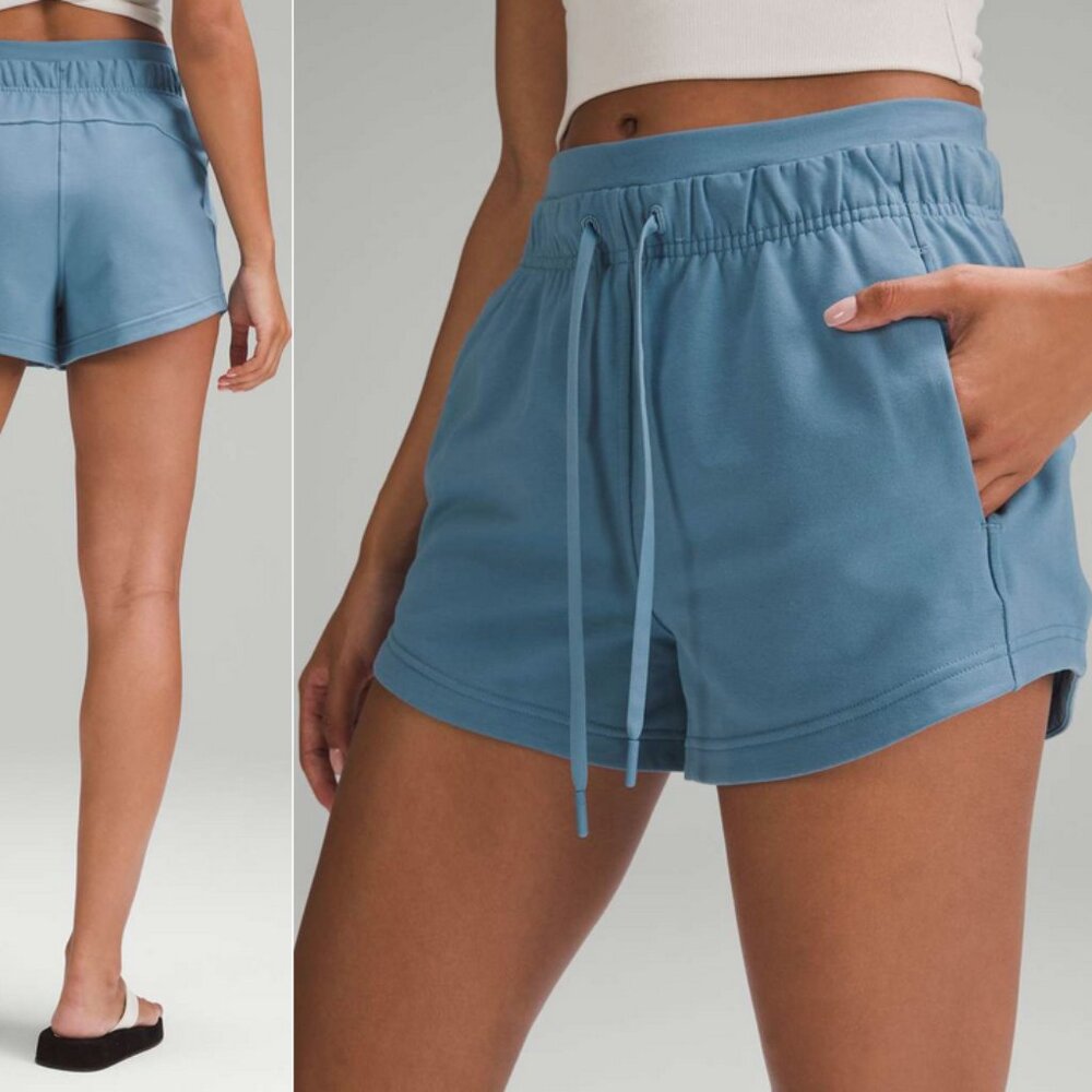 Lululemon Inner Glow High-Rise Shorts French Terry Blue